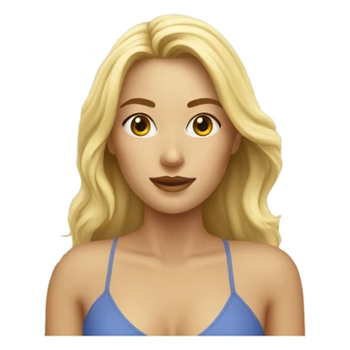 Blonde woman on the beach sticker