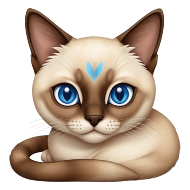 A siamese cat with blue eyes, laying down sticker