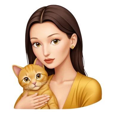 Bella Hadid with one baby golden cat  sticker