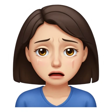 Brunette crying hard sticker