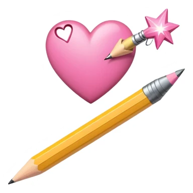 pink heart shooting star effect on end of a sticker