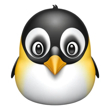 cinematic-adult-emperor-penguin-portrait-emoji,-head-tilted-playfully-and-inquisitively,-with-glossy,-pristine-plumage,-sparkling-eyes-filled-with-curiosity,-simplified-yet-irresistibly-adorable-features, black face sticker