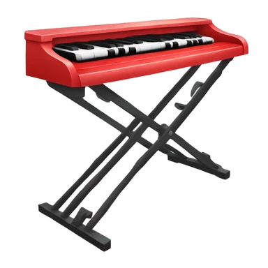 Red piano keyboard lid closed sticker