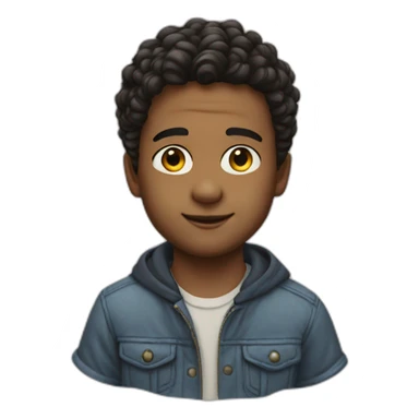 hyper realistic acter boy middle part hair outer banks sticker