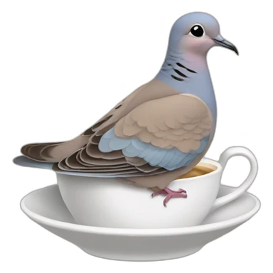 a mourning dove drinking coffee sticker
