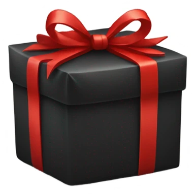 black present with red bow on the side sticker