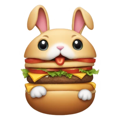 little bunny eat an hamburger  sticker