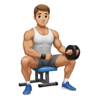 man seated weighted wrist curl sticker