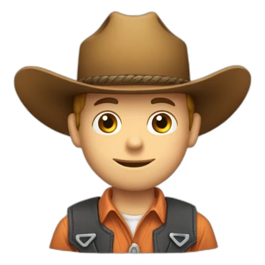 Un cow boy sur un tracteur  sticker