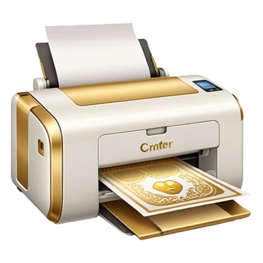 White and gold crafter printer sticker