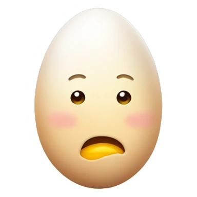 egg with a face and double chin sticker