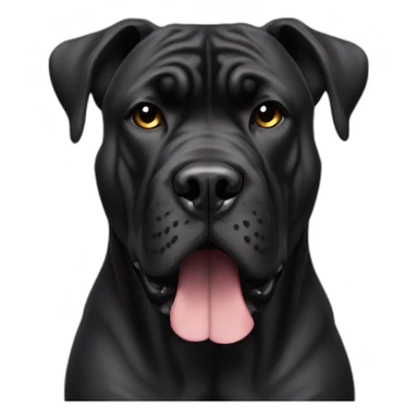 Agresive Full black presa canario dog cropped ears sticker