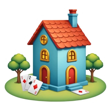 A pack of cards house sticker