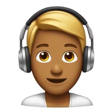 Tan skin emoji with headphones sticker