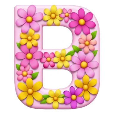 letter made of flowers sticker