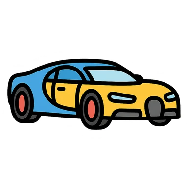 color outline icon Bugatti Chiron sticker