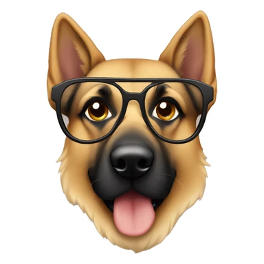 German shepard wearing glasses sticker