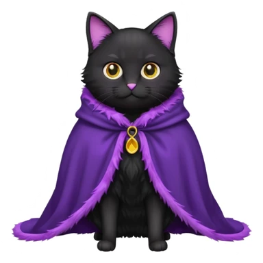 wblack cat in purple cloak sticker