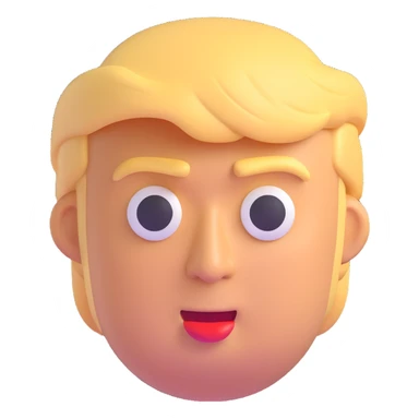 Donald Trump in 3D emoji style, no background sticker