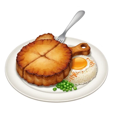 fried pork chops with white rice sticker