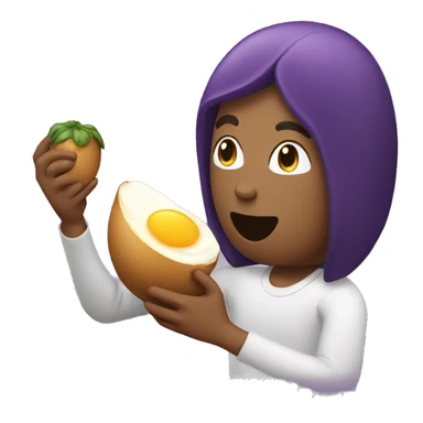 Person eating a egg plant  sticker