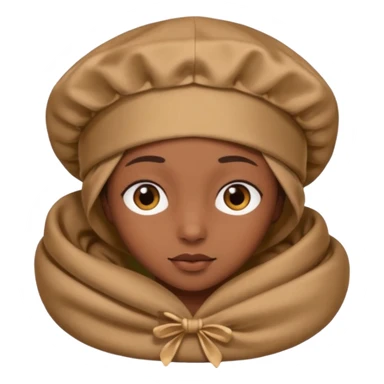  Silk sleep Bonnet emoji brown skin  sticker