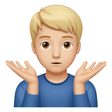 student shrugging his shoulders sticker