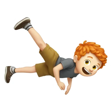 Ginger kid doing a backflip sticker