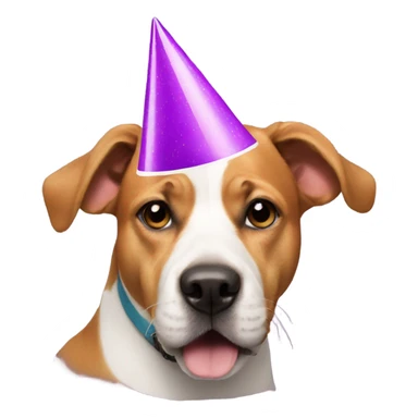 dog with a party hat sticker