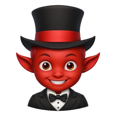 baby Devil with black top hat sticker