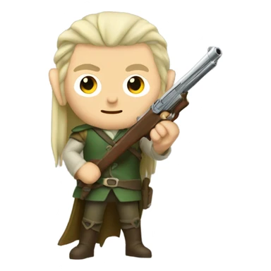 Legolas with a pistol sticker