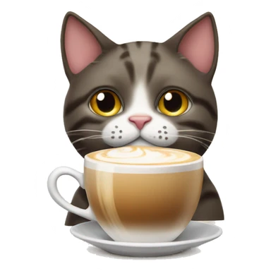 Cat drinking cappuccino  sticker