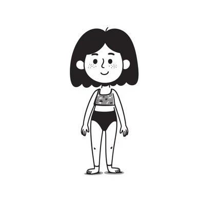 summer day with girl in bathing suit sticker