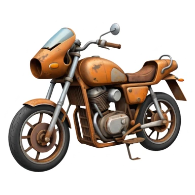 Damaged motorbike there should be no front wheel it should be like junk  sticker