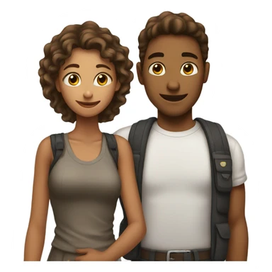 make a guy and a girl, they're hugging. They're facing each other sticker