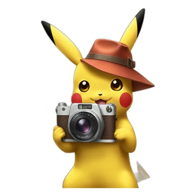 Pikachu holding a vintage fotografiando chica guapa sticker