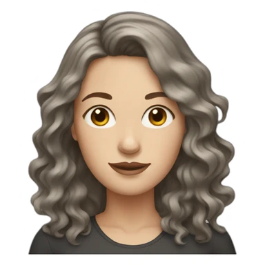 white woman with wavy dark brown hair sticker
