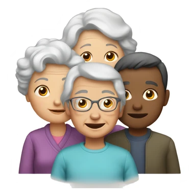 Grandma with a boy and girl sticker