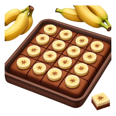 banana and cocoa flat cake in tray sticker