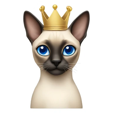 Siamese with a blue crown sticker