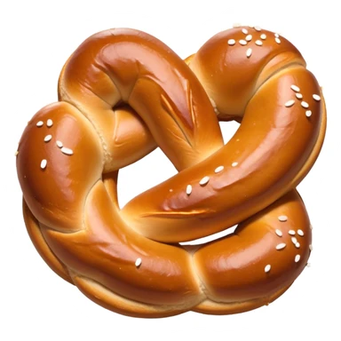 Soft pretzel snack in emoji style sticker