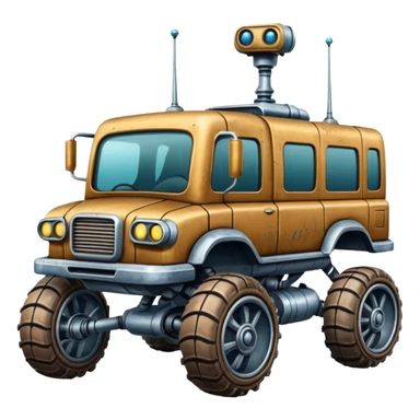  antique tall truck robotic twenty passenger comfort Mars alien rover Scooby Doo Mystery Machine  sticker