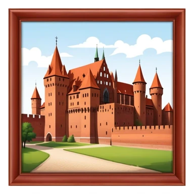 Malbork Castle Landmark Emoji – Featuring the red-brick fortress with its Gothic walls. sticker