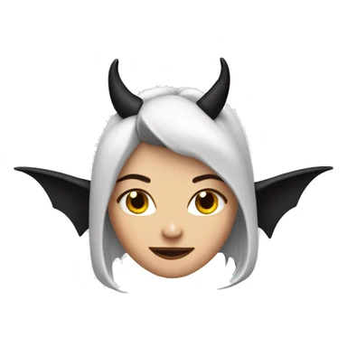 White women brunette devil horns  sticker