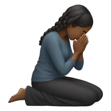 Girl bowing down worshipping sticker