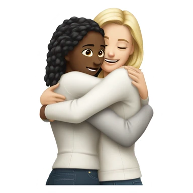 Hug two white women   sticker