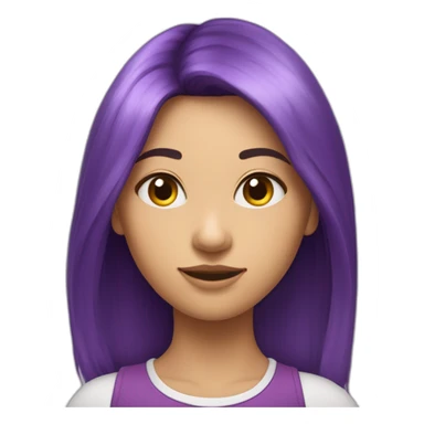 Fille au cheveux violets mi-long qui se tient debout droite en entier  sticker