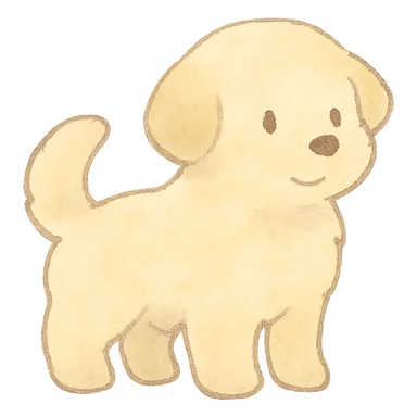 soft pastel puppy silhouette, Japanese hand-drawn kawaii style, full object sticker