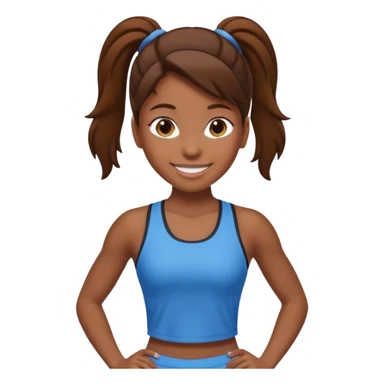 Gym girl brown skin and brown hair  sticker