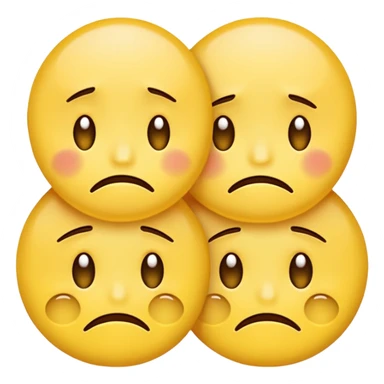 two unhappy yellow emojis overlapping 50% sticker